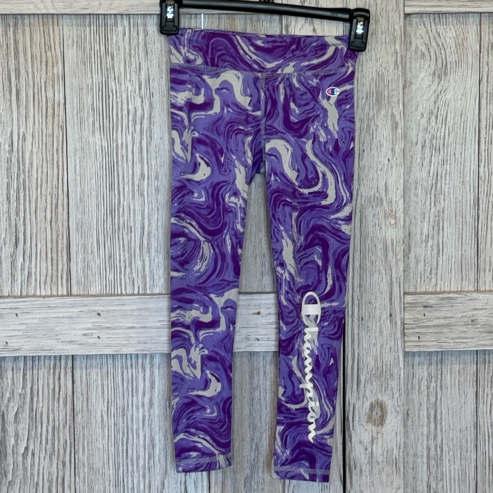 Champion Leggings Kids Purple Swirl Leggings sz 6/7